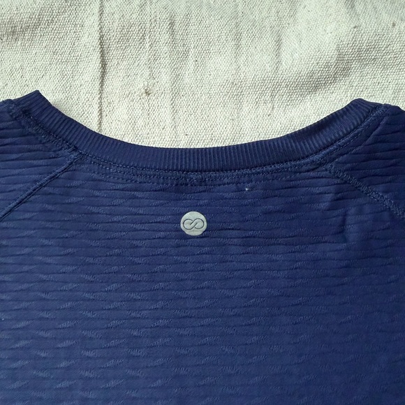 Calia Carrie Underwood Long Sleeve Navy Ribbed Athleisure Workout Top Medium - Picture 8 of 8